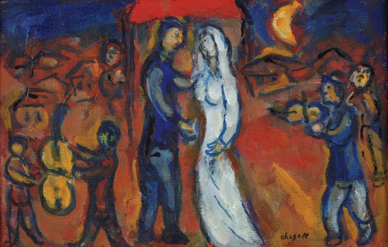 Wallpaper-MARC-CHAGALL,-THE-BRIDE-AND-THE-GROOM-UNDER-THE-.jpg